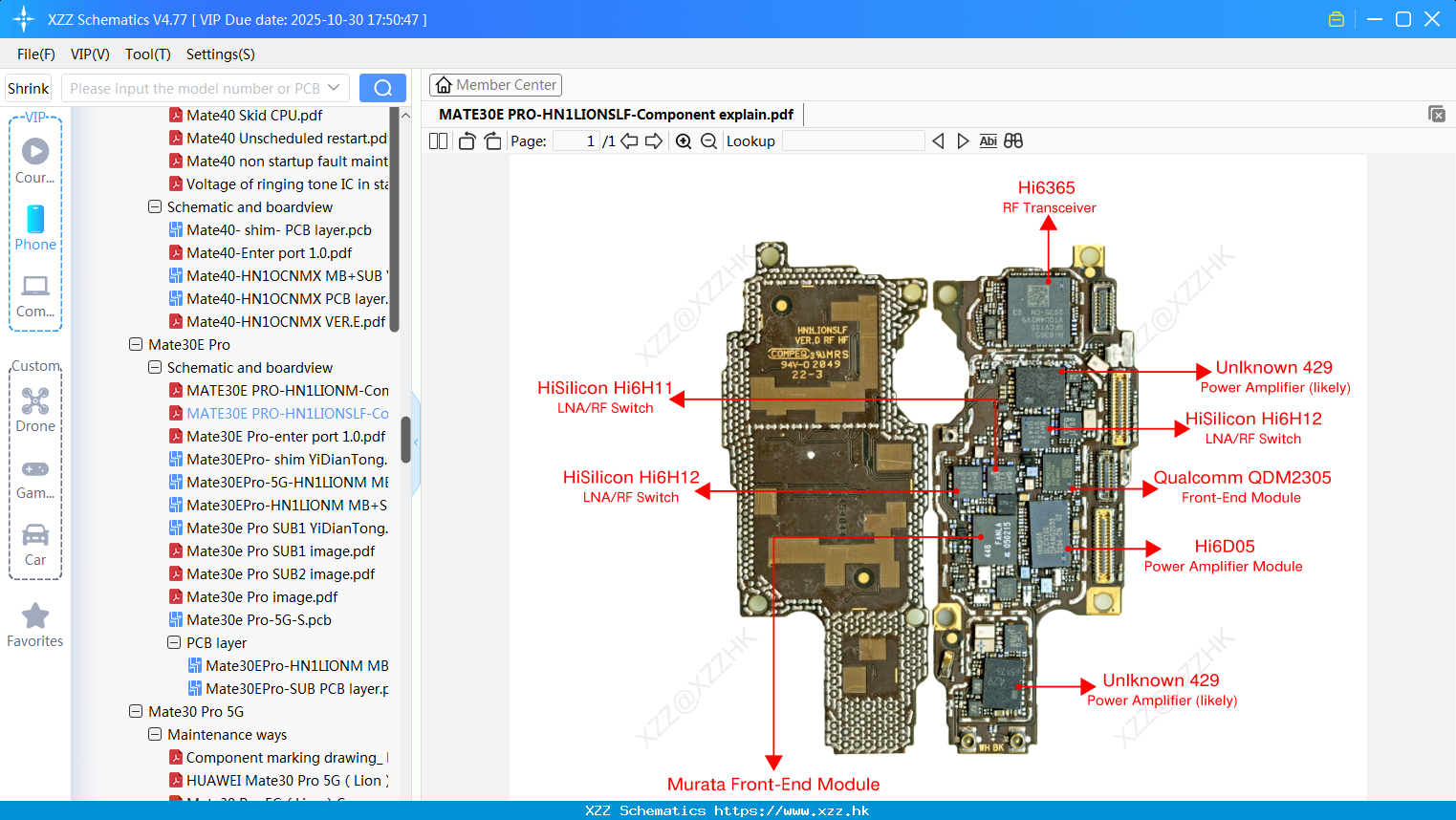 Huawei MATE30E PRO-HN1LIONSLF-Component Explain